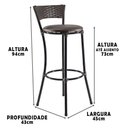 Ver imagem 3 de Jogo Com 4 Banquetas Alta Forts Fibra Uv Bancada, área Goumert, Bar, Piscina, Balcão, Marrom