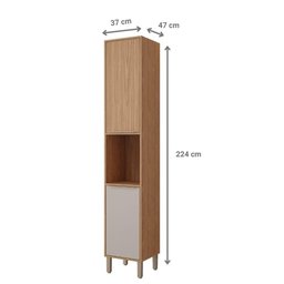 Paneleiro de Cozinha 100%mdf 37cm 2 Portas Divina Mgm Móveis Freijó/off White - 3