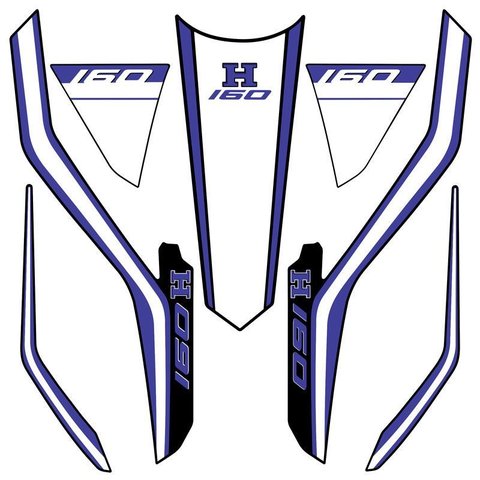 Kit Adesivo Faixa Protetor Cg Titan 160 Branco Azul Ano 2018 a 2021
