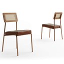 Ver imagem 7 de Conjunto Mesa Jantar 90cm + 4 Cadeiras Estofadas C/ Tela Nf Cor:nogal com Areia Rosê