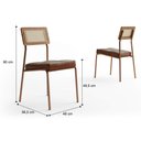 Ver mais imagens de Conjunto Mesa Jantar 90cm + 4 Cadeiras Estofadas C/ Tela Nf Cor:nogal com Areia Rosê