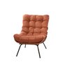 Poltrona Costela com Puff Suede Terracota - Zahav Estofados - 3