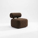Ver imagem 2 de Poltrona Decorativa Livi Sala Estar Boucle Marrom - Montanaris Decor