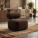 Ver imagem 1 de Poltrona Decorativa Livi Sala Estar Boucle Marrom - Montanaris Decor