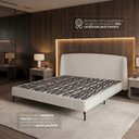 Ver imagem 5 de Cama Estofada Queen com Estrutura Reforçada e Design Moderno Florença Bege