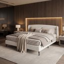 Ver imagem 1 de Cama Estofada Queen com Estrutura Reforçada e Design Moderno Florença Bege