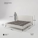 Ver imagem 4 de Cama Estofada Queen com Estrutura Reforçada e Design Moderno Florença Bege