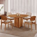 Ver imagem 1 de Mesa Selene Tampo 135cm Laminado com 4 Cadeiras Malta Moderna Mobília