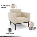 Ver imagem 3 de Kit 2 Poltronas Decorativas Karen Pés Fixo em Madeira Preto Suede Bege G19 - Gran Belo