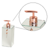 KIT LAVABO BANHEIRO LUXO VIDRO 5 PEÇAS: ESPELHO ROSÊ GOLD - 2