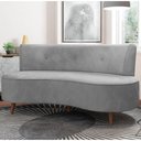 Ver imagem 2 de Sofá 2 Lugares para Sala Living 135cm Pés Palito Korah K04 Veludo Cinza - Mpozenato