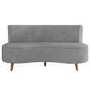 Ver mais imagens de Sofá 2 Lugares para Sala Living 135cm Pés Palito Korah K04 Veludo Cinza - Mpozenato