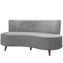 Ver imagem 1 de Sofá 2 Lugares para Sala Living 135cm Pés Palito Korah K04 Veludo Cinza - Mpozenato