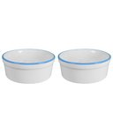 Ver imagem 1 de Kit Comedouro e Bebedouro de Porcelana 300ml Borda Azul