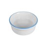 Kit Comedouro e Bebedouro de Porcelana 300ml Borda Azul - 2