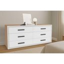 Ver imagem 1 de Cômoda Casal Valência C/ 6 Gavetas Freijo/branco - Politorno