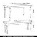 Ver mais imagens de Conjunto Mesa Cadeiras Rubia 4 Lugares Tampo MDF Pés Torneados Café 160cm Mpozenato