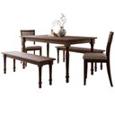 Ver imagem 5 de Conjunto Mesa Cadeiras Rubia 4 Lugares Tampo MDF Pés Torneados Café 160cm Mpozenato