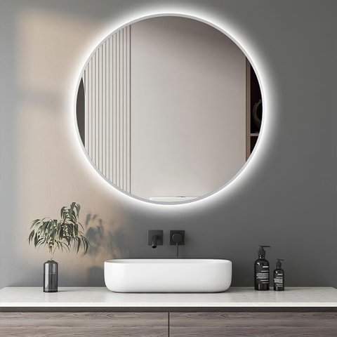 Espelho Redondo Decorativo Lapidado com Led - 60cm