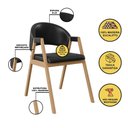 Ver imagem 2 de Kit 6 Cadeiras Mesa Jantar Suellen Versátil Reforçada Corino Cor:preto