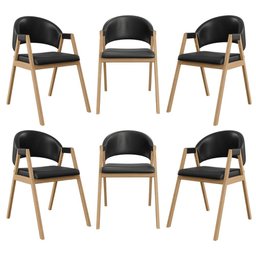 Kit 6 Cadeiras Mesa Jantar Suellen Versátil Reforçada Corino Cor:preto - 1