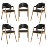 Kit 6 Cadeiras Mesa Jantar Suellen Versátil Reforçada Corino Cor:preto - 1