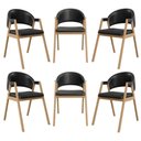 Ver imagem 1 de Kit 6 Cadeiras Mesa Jantar Suellen Versátil Reforçada Corino Cor:preto