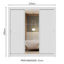 Ver imagem 4 de Guarda-roupa Casal 3 Portas de Correr com Espelho Branco Nobre Madesa