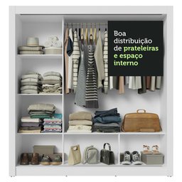 Guarda-roupa Casal 3 Portas de Correr com Espelho Branco Nobre Madesa - 8