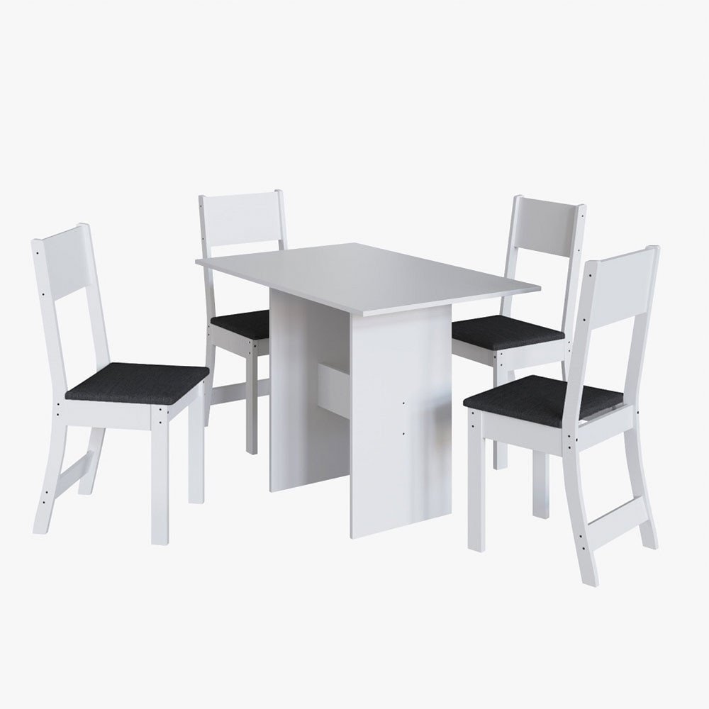 Conjunto de Mesa Karla para Sala de Jantar 4 Cadeiras Indekes - 1