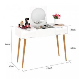 Penteadeira 2 Gavetas com Espelho Retrô Laís - 3 Penteadeira 2 Gavetas com Espelho Retrô Laís - 3