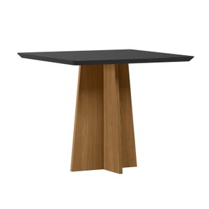Mesa Sala de Jantar 90cm Tampo MDF/Vidro Moderno