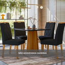 Ver imagem 7 de Mesa de Jantar Anitta 4 Lugares Vidro/MDF 90cm Marrom Ype/Preto