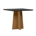 Ver imagem 4 de Mesa de Jantar Anitta 4 Lugares Vidro/MDF 90cm Marrom Ype/Preto