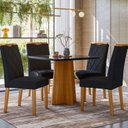 Ver imagem 4 de Mesa Sala de Jantar 90cm Tampo MDF/Vidro Moderno