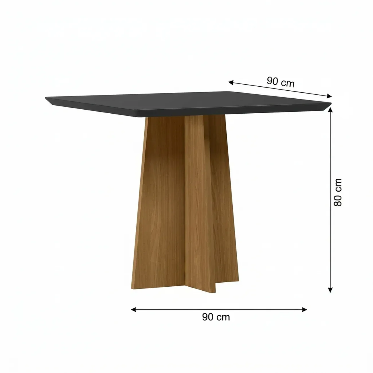 Ver imagem 2 de Mesa de Jantar Anitta 4 Lugares Vidro/MDF 90cm Marrom Ype/Preto