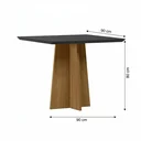 Ver imagem 2 de Mesa de Jantar Anitta 4 Lugares Vidro/MDF 90cm Marrom Ype/Preto
