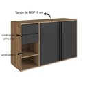 Ver imagem 4 de Gabinete de Banheiro 110cm com 2 Portas e Gavetas sem Cuba Antônia Preto/Mel/Grafite