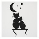 Ver imagem 1 de Adesivo Gato Lua Parede Porta Box Geladeira Decoração