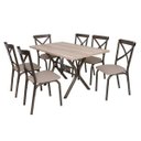Ver imagem 3 de Conjunto de Mesa 6 Cadeiras Karina Bege/Linho