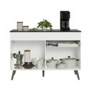 Ver imagem 3 de Balcão de Cozinha com Tampo 2 Portas e 1 Gaveta 120cm Retrô Florença Multimóveis MP2423 Branco