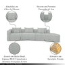 Sofá Curvo Decorativo Kimiko 447cm 5 Lugares Sala de Estar com Chaise Bouclê Cinza G52 - Gran Belo - 3