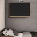 Ver imagem 1 de Armário Aéreo Para Quarto 2 Portas Nature Preto Fosco Gabriela Shop Jm