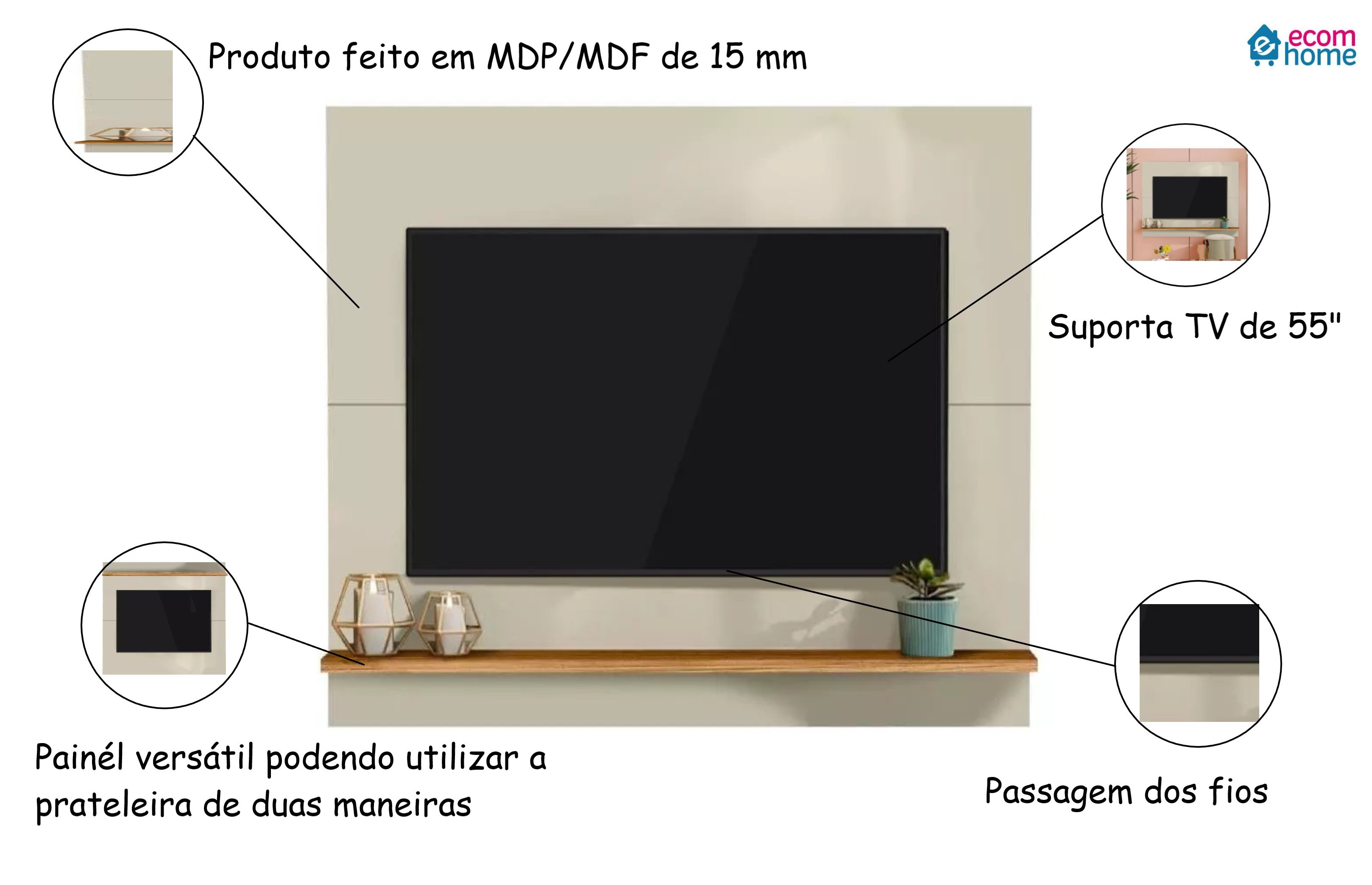 Painel Vênus Off White/ Nature - 3