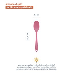 ESPÁTULA DE SILICONE DUPLO REDONDA - OIKOS - 2