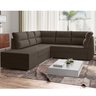 Conjunto de Sofás de Canto 2 e 3 Lugares com Puff Verona Suede Espresso Móveis - 1