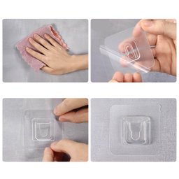 Kit 10 Ganchos Adesivo De Encaixe Transparente Multiuso - 6