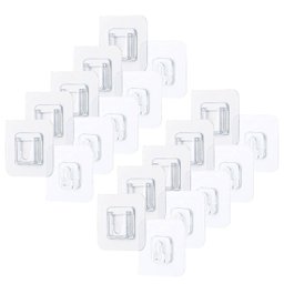 Kit 10 Ganchos Adesivo De Encaixe Transparente Multiuso - 1