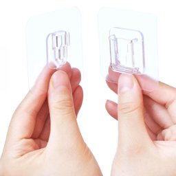 Kit 10 Ganchos Adesivo De Encaixe Transparente Multiuso - 4