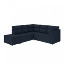 Ver imagem 2 de Conjunto de Sofás de Canto 2 e 3 Lugares com Puff Verona Suede Espresso Móveis